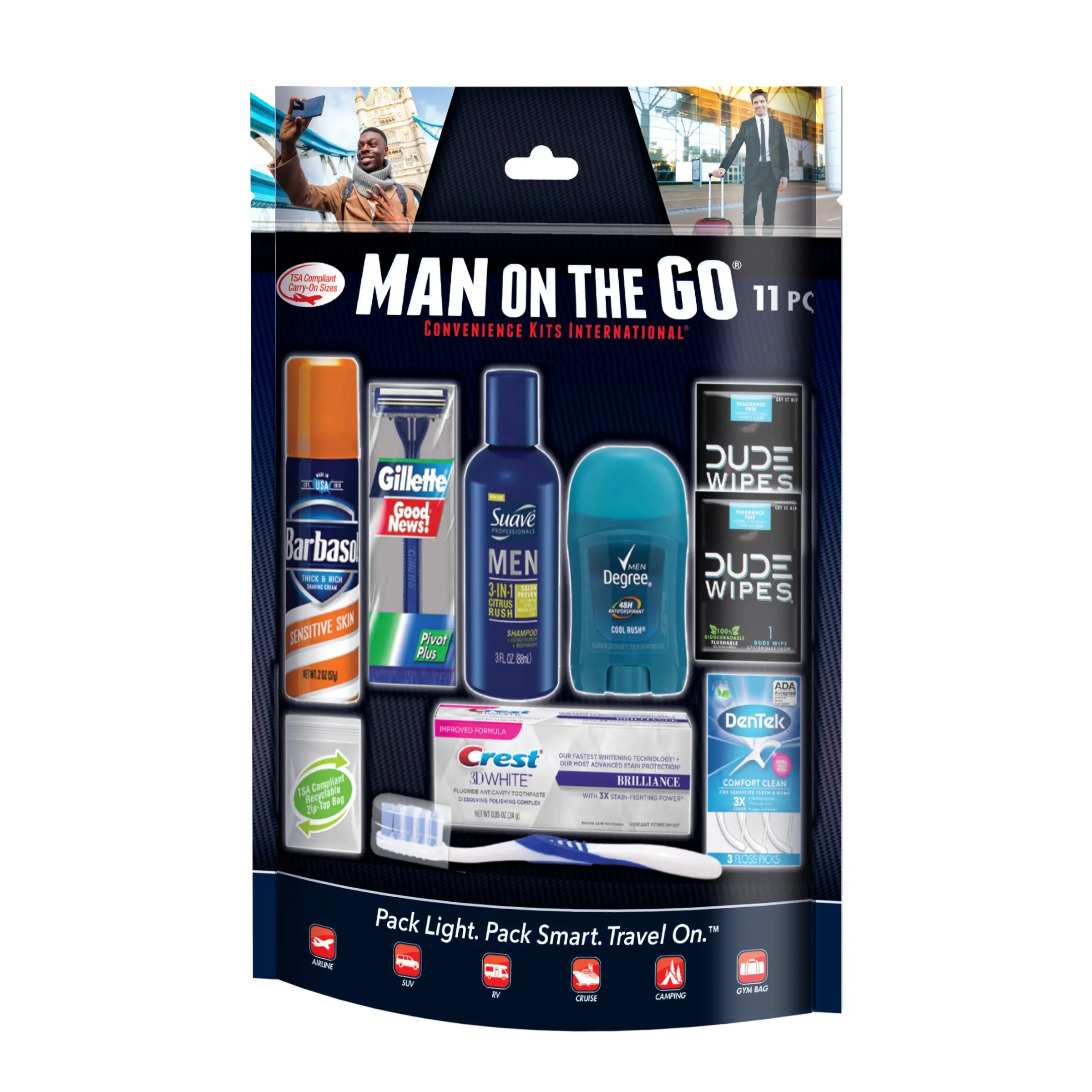 Convenience Kits Men's Deluxe, Man on The Go, 9 Piece Travel Kit